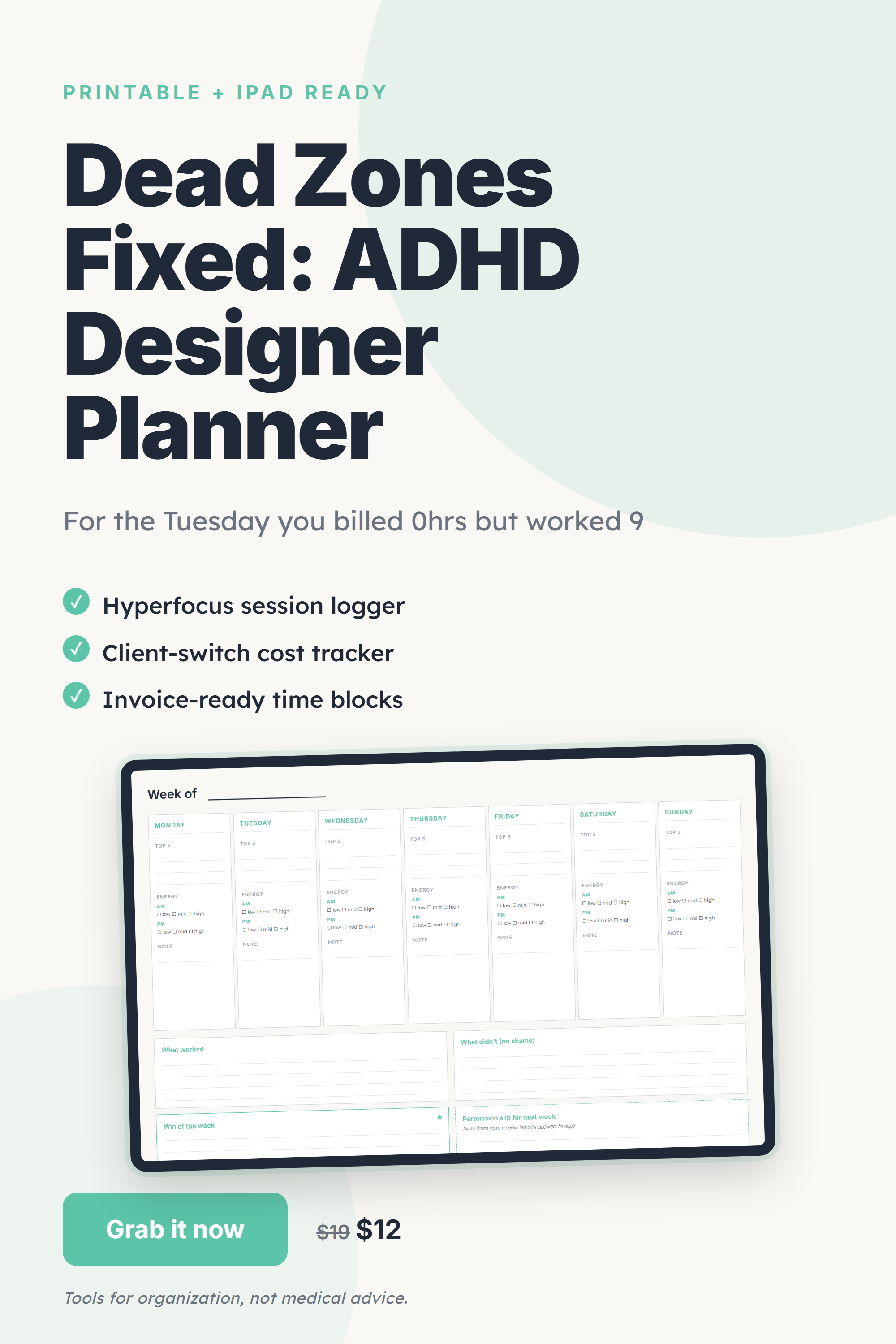 Chaos Log Weekly Planner pin