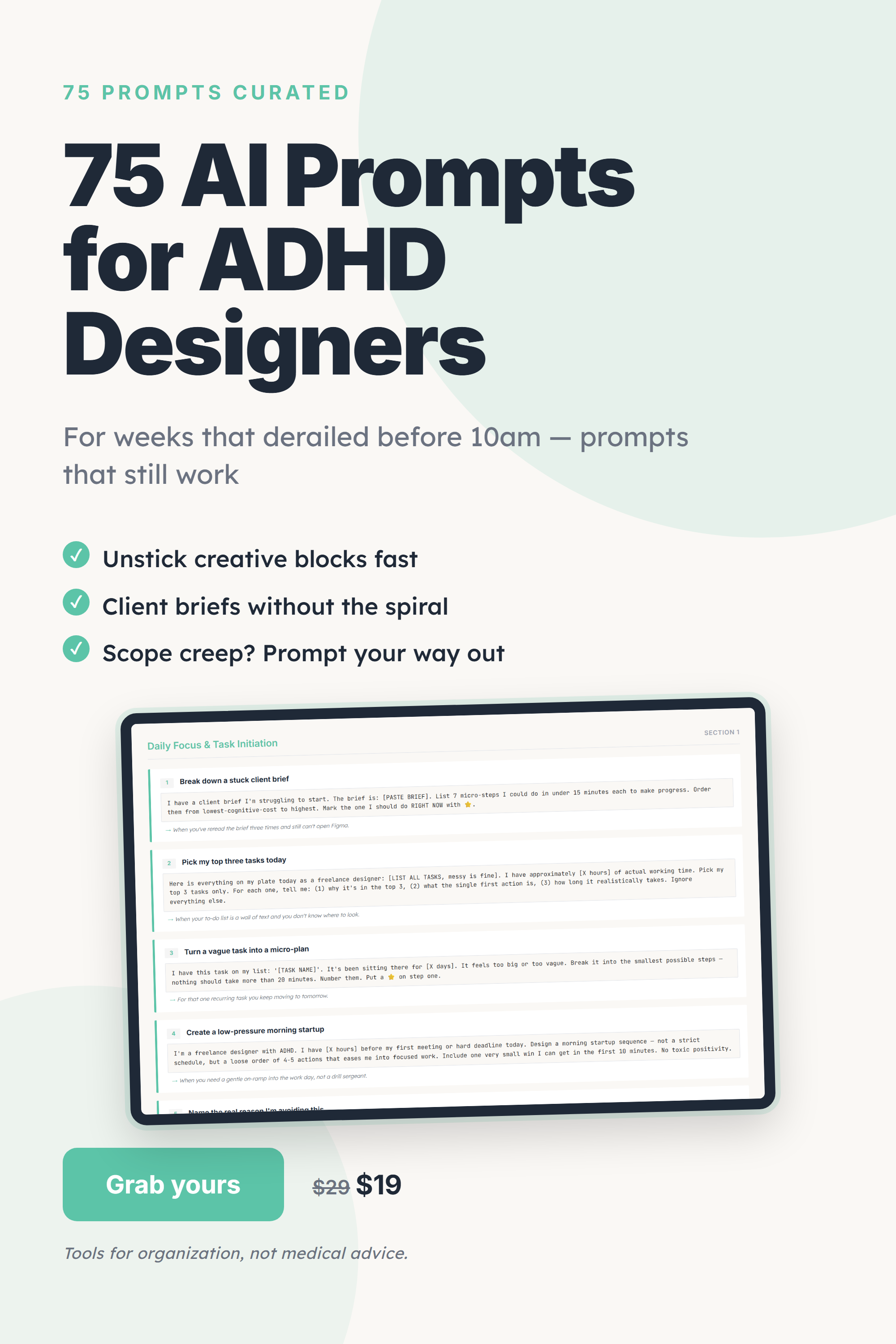 75 ChatGPT Prompts for ADHD Freelance Designers pin